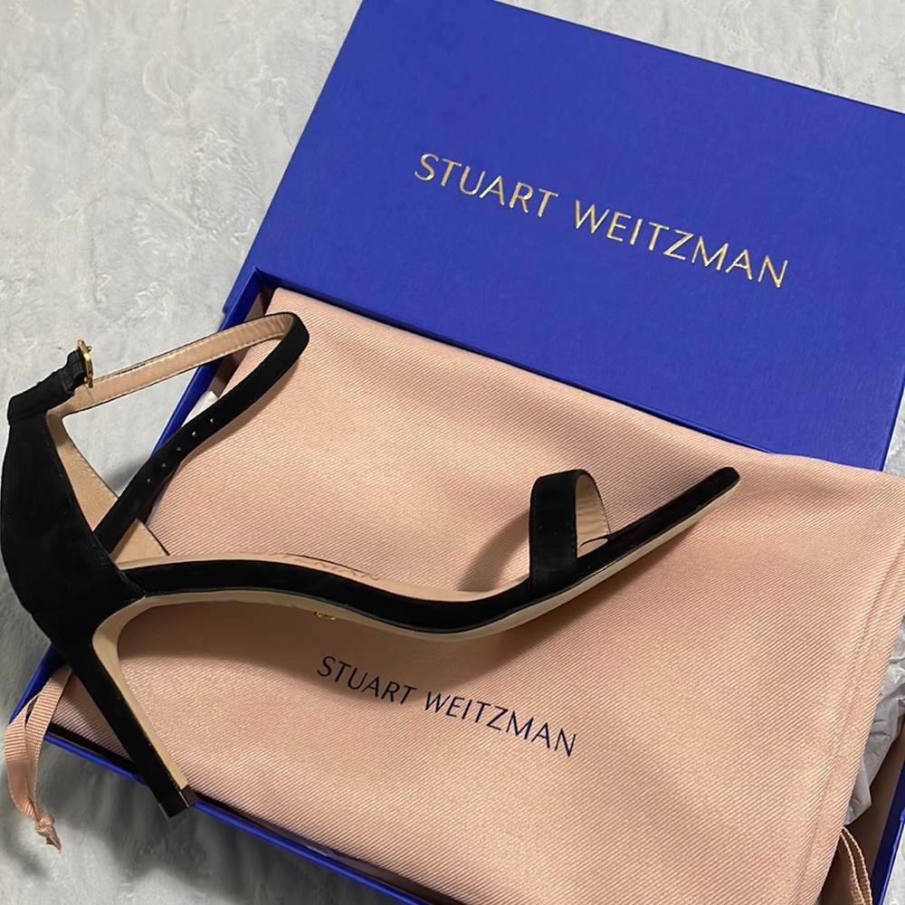 Stuart Weiztman Nunaked Straight Black Suede BNIB